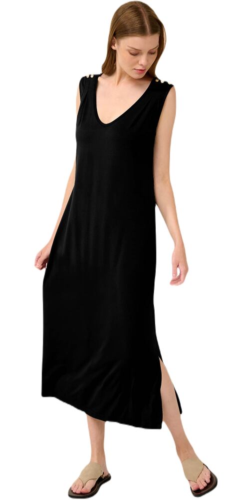 Letní šaty Vamp bez rukávů z viskózy 22514 black