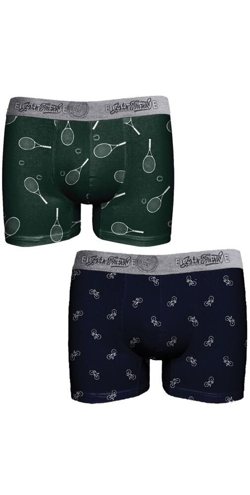 Pánské boxerky John Frank JF2BEF23 navy-zelené