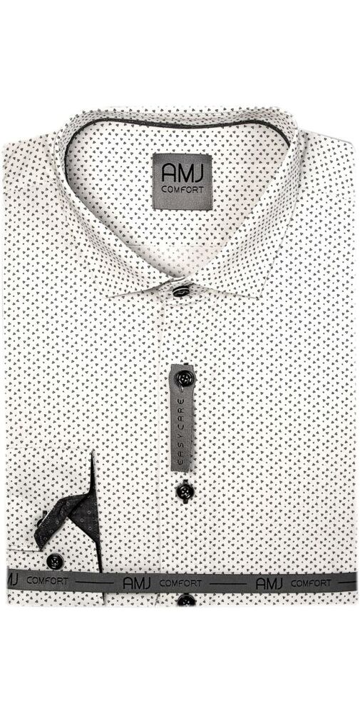 Košile s dlouhým rukávem AMJ Comfort VDBR 1190 černo-bílá