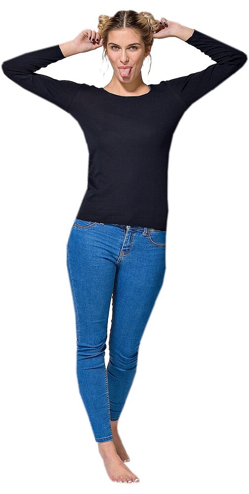 Bavlněné tričko pro ženy Body Feeling Pleas 163912 černé
