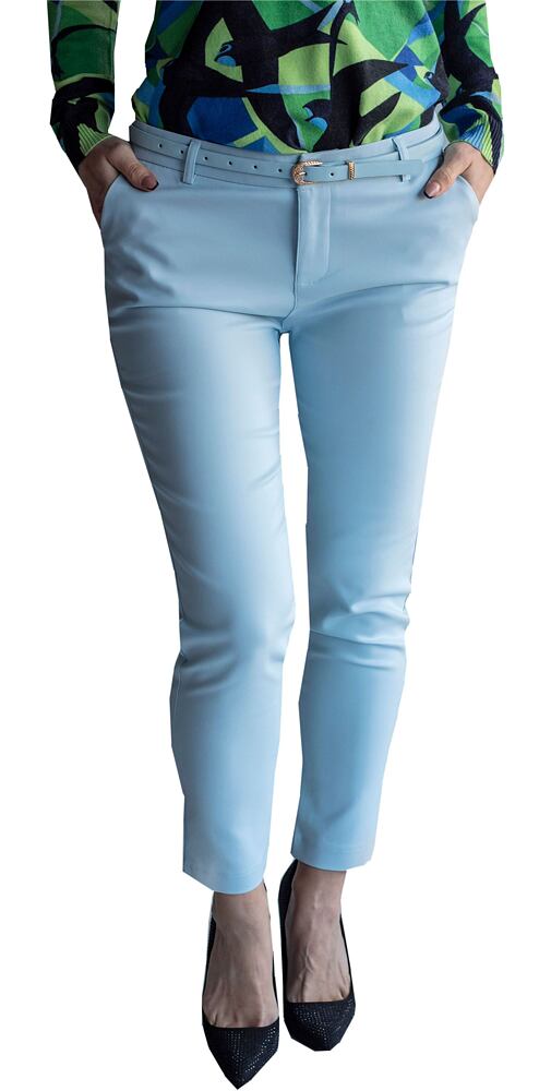 Stylové dámské 7/8  kalhoty 8707 sv.modré
