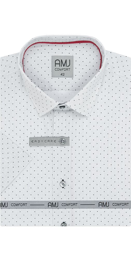 Pánská košile s krátkým rukávem AMJ Comfort VKBR 1281 sv.šedá