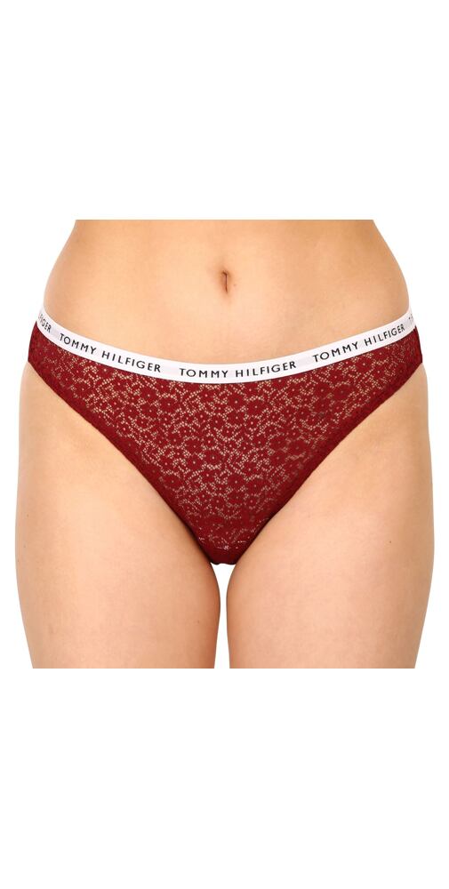 Krajkové kalhotky  Tommy Hilfiger UW0UW04513 bordó