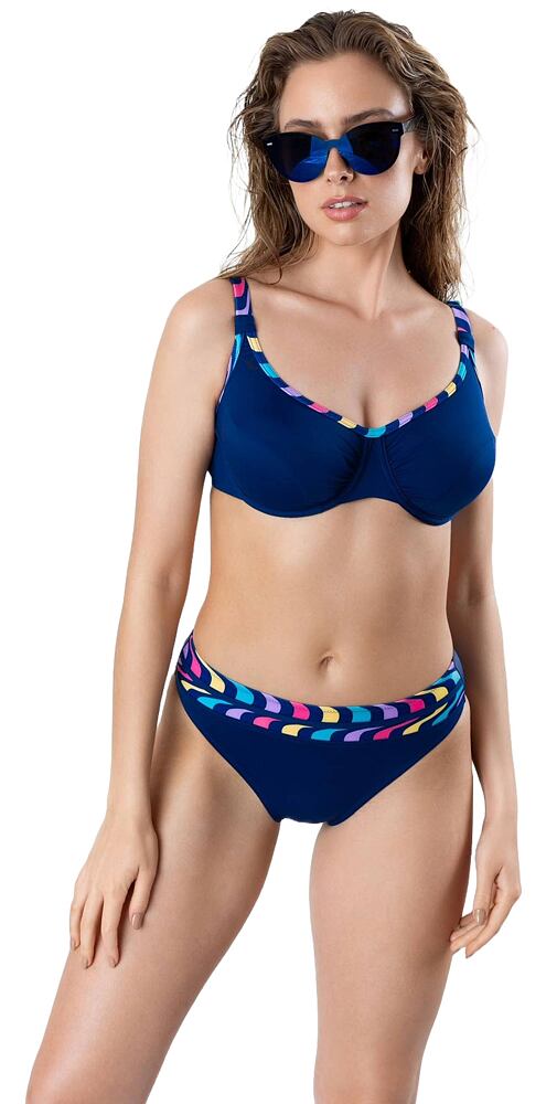 Elegantní dvoudílné plavky bez výztuže Timo 820635 navy