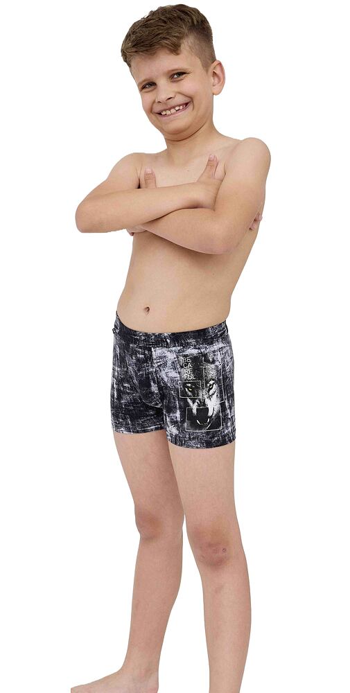 Chlapecké boxerky Cornette Young Wolf 2 černý melír