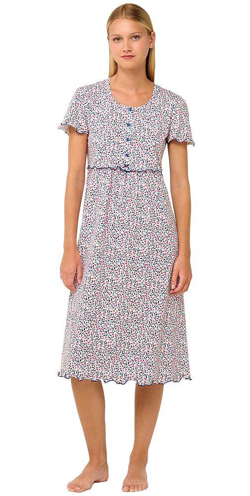 Letní těhotenská a kojící noční košile Vamp s volánky 22308 blue peony