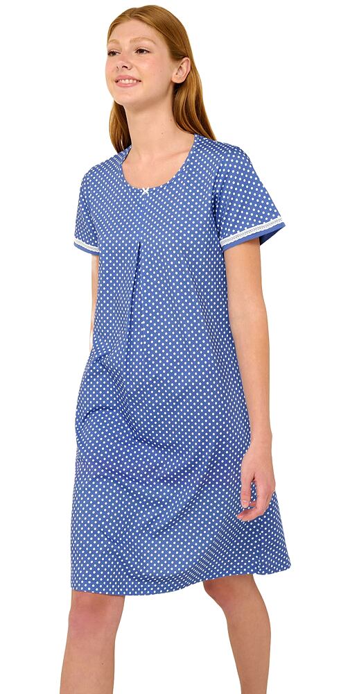 Bavlněná letní noční košile Vamp 22215 blue iris