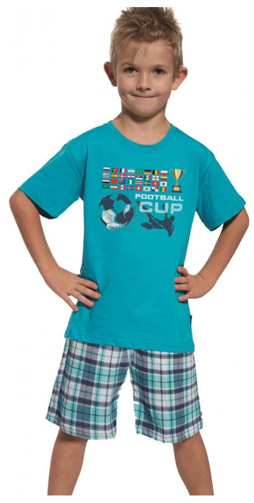 Pyžamo pro chlapce Cornette Young Footbal Cup tyrkysová