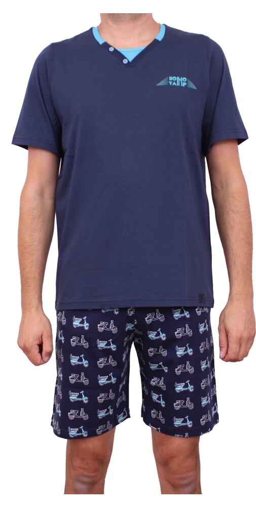Tmavěmodré pánské pyžamo