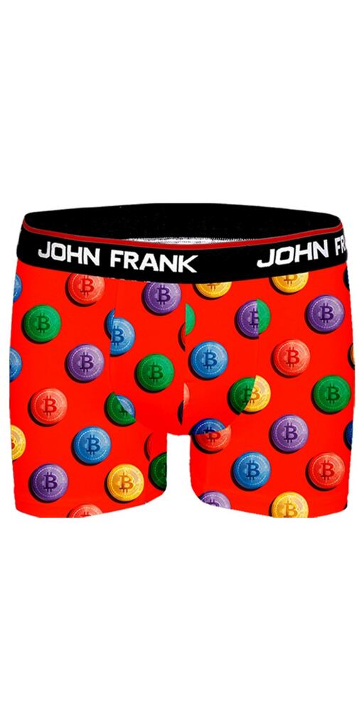 Boxerky pro muže s barevným potiskem John Frank crypto