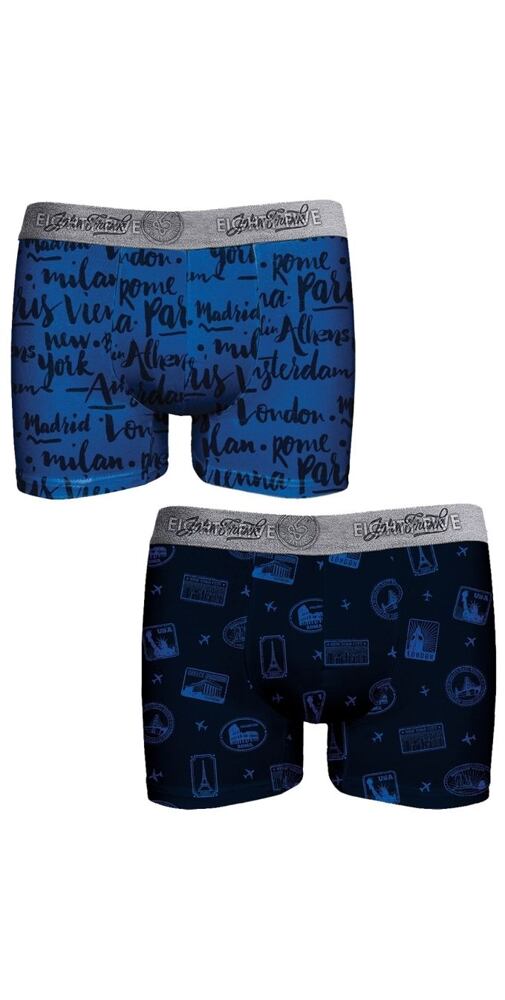 Pánské boxerky John Frank JF2BEF22 duo pack navy-modrá