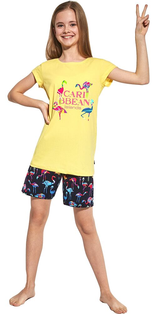 Krátké pyžamo pro děvčata Cornette Young Caribbean žluté