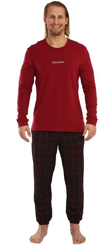 Luxusní pánské pyžamo Calvin Klein NM2178E vínové