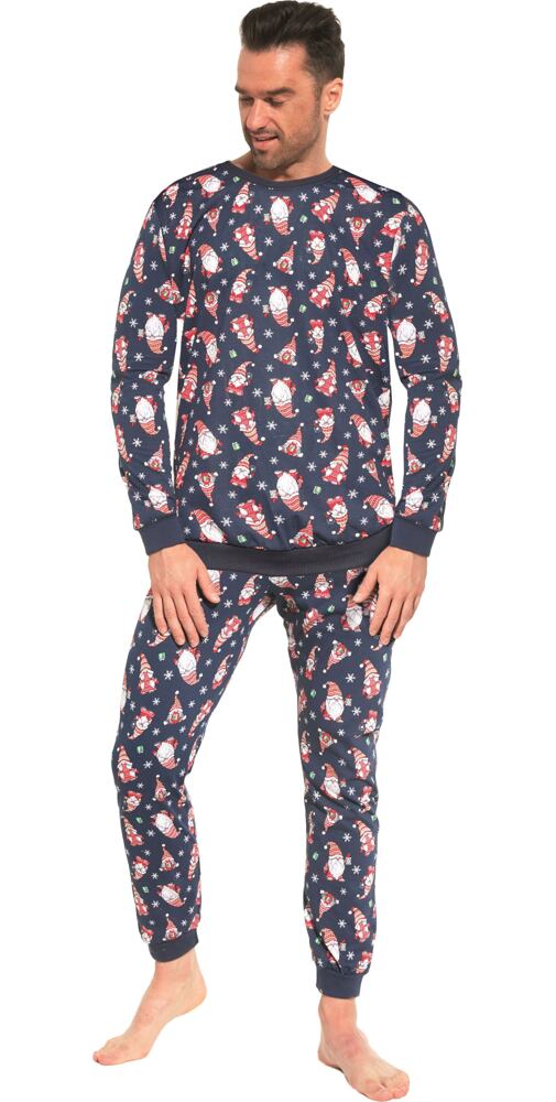 Pánské pyžamo s dlouhým rukávem Cornette Gnomes 3 navy