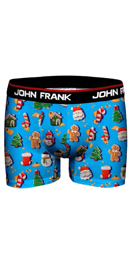 Boxerky pro muže John Frank z dárkové edice JFBD38Ch Candy cane