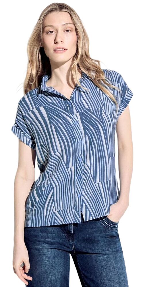 Dámská viskózová pruhovaná košile Cecil 344678 soft light blue