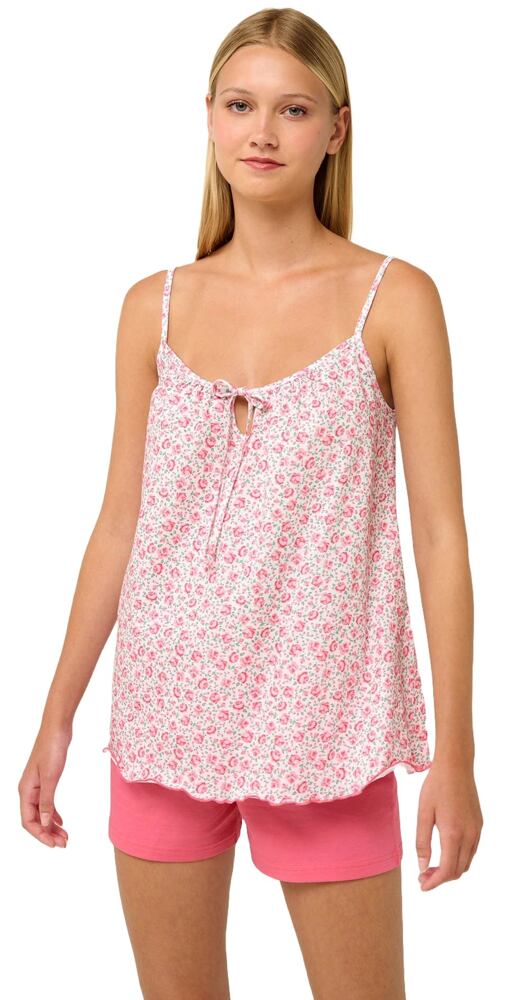 Bavlněné dámské pyžamo s potiskem růží Vamp 22255 pink dove