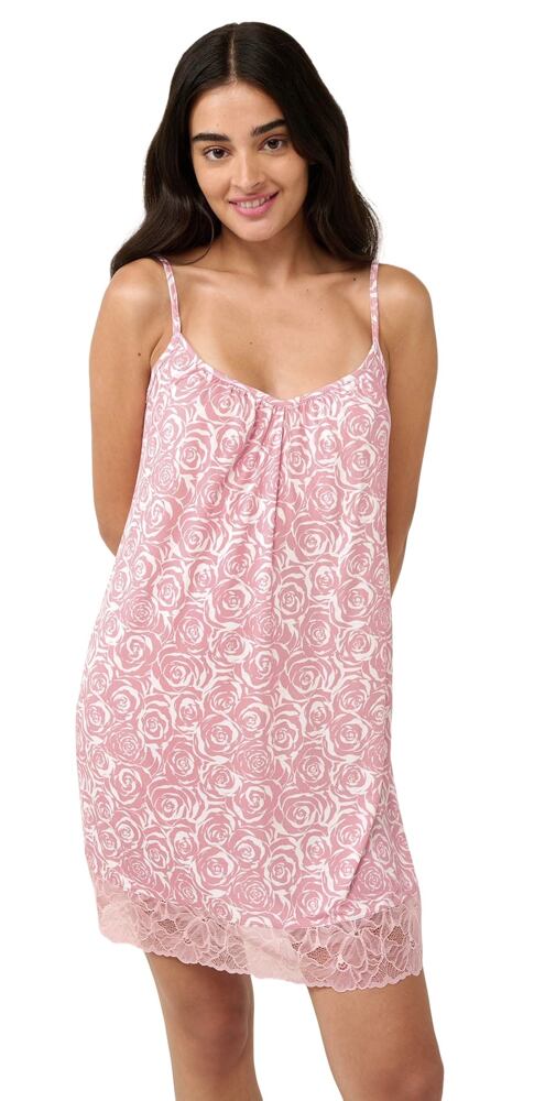 Květinová letní noční košile Vamp s krajkou 22811 pink blush