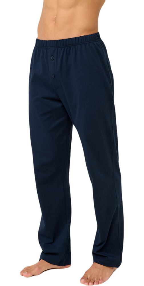 Bavlněné pánské dlouhé kalhoty Vamp s knoflíky 22674 blue