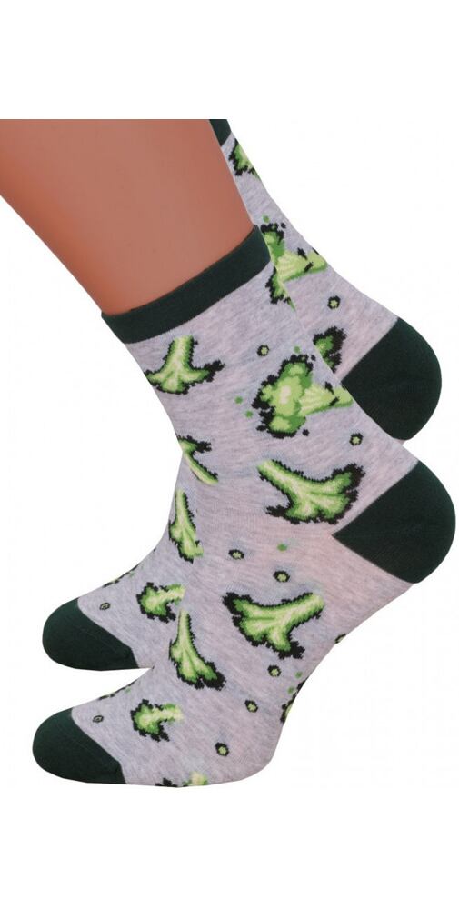 Dámské vzorované ponožky Steven 56159 sv.šedé