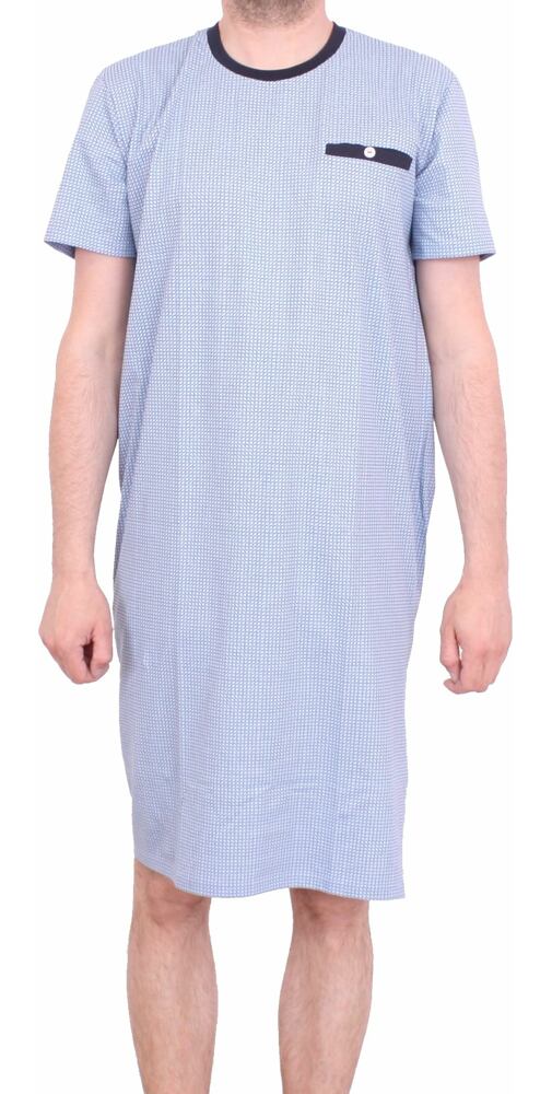 Bavlněná noční košile pro muže Pleas 175023 sv.modrá
