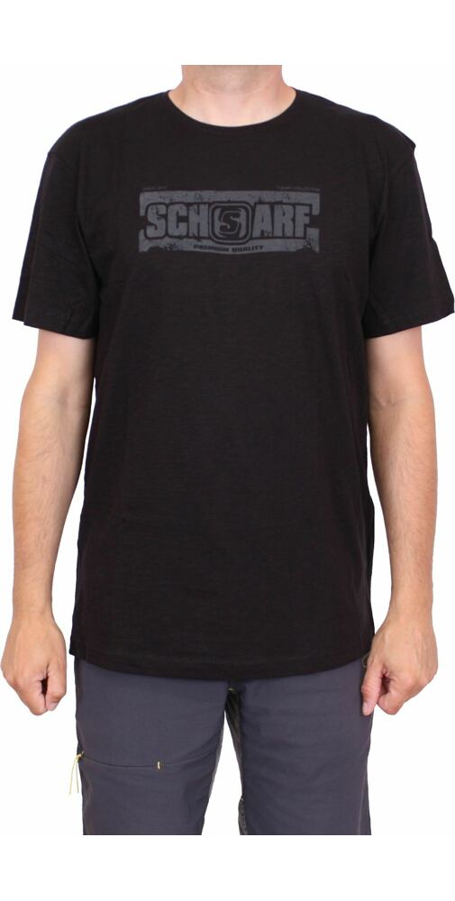 Černé pánské tričko pro neformální příležitost Scharf SFL 21057