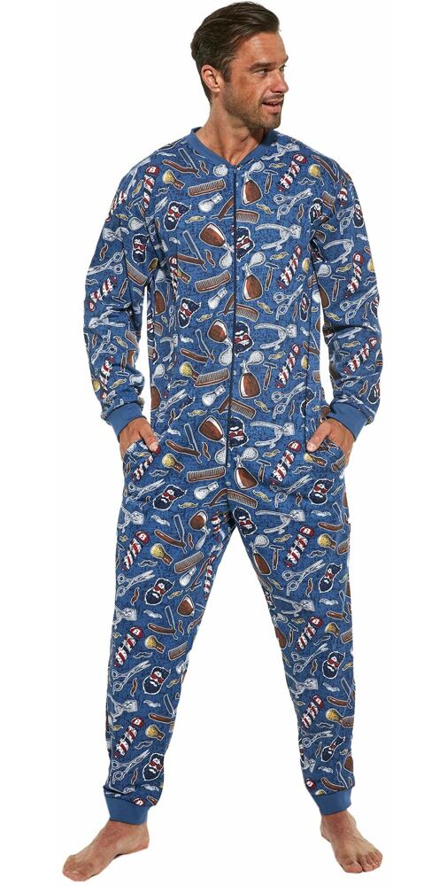 Pánský overal na spaní Cornette Barber tm. jeans