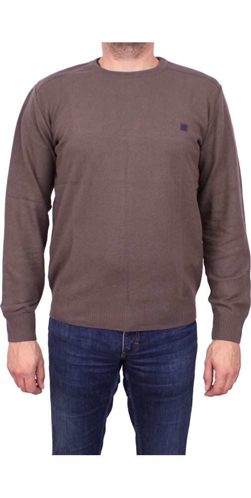 Pánský svetr s kulatým výstřihem  Jordi 80 khaki
