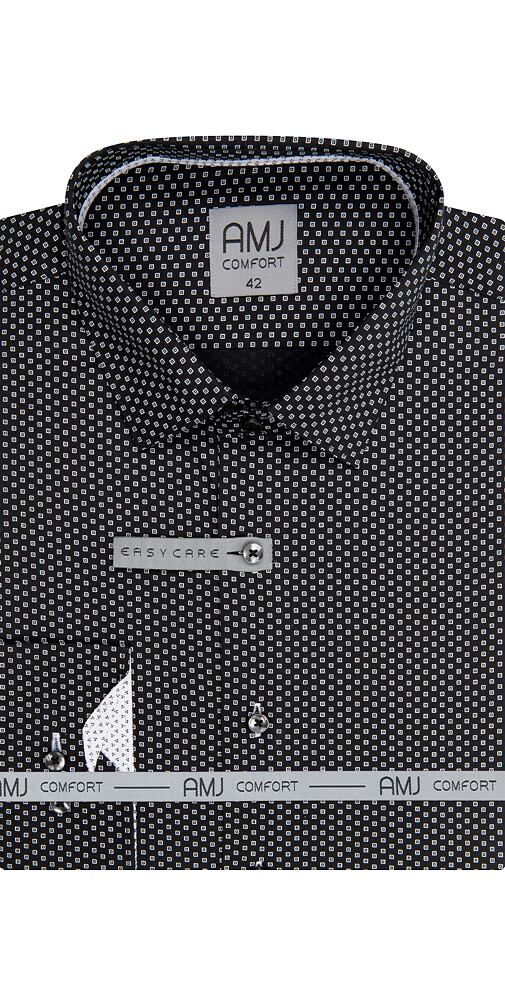 Košile s dlouhým rukávem AMJ Comfort VDBR 1251 černobílá