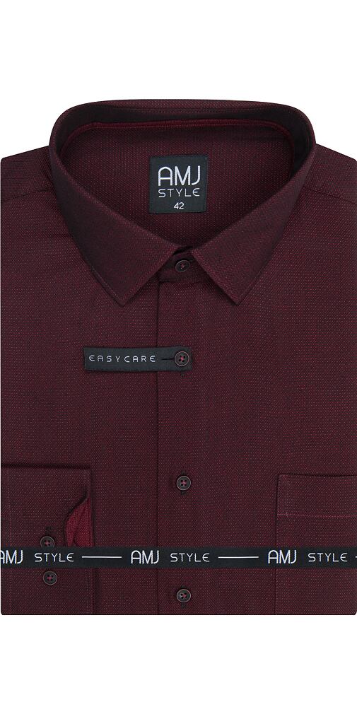 Pánská košile AMJ Style Slim Fit VDSR1222 vínová