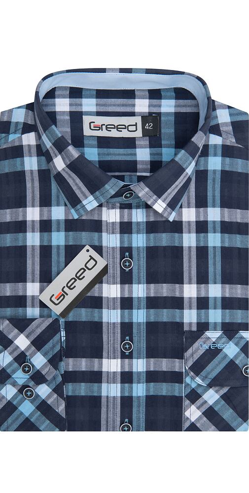 Pánská košile AMJ Greed SD 379 navy kostka