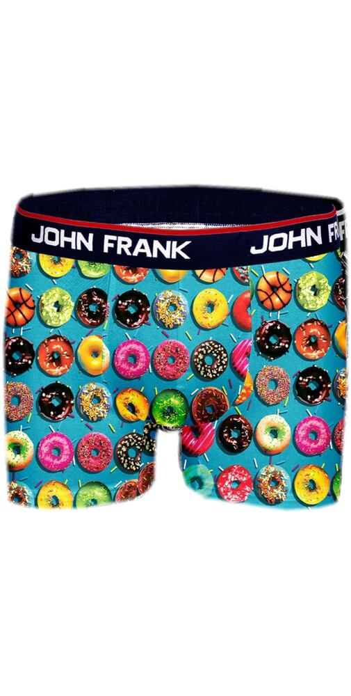 Boxerky pro muže s barevným potiskem John Frank 341 donuts blue