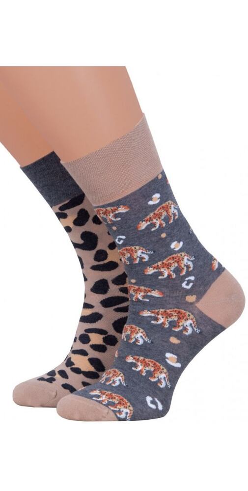 Dámské ponožky s obrázky More 56078 moka