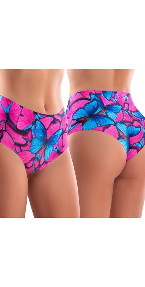 Vyšší dámské kalhotky Julimex Maxi HBriefs pink spring butterfly