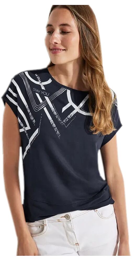 Pohodlné dámské tričko Cecil 320226 navy