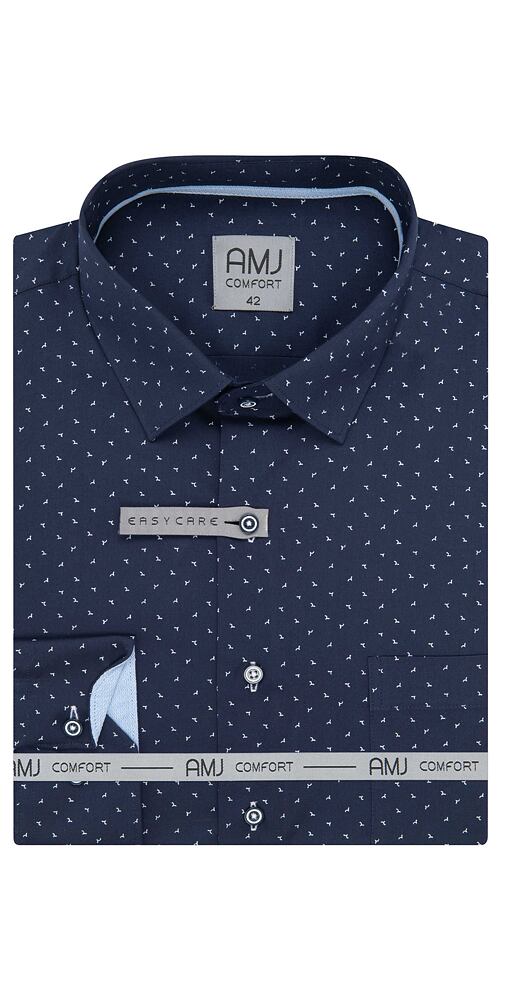 Pánská slim společenská košile AMJ VDSBR 1387 navy