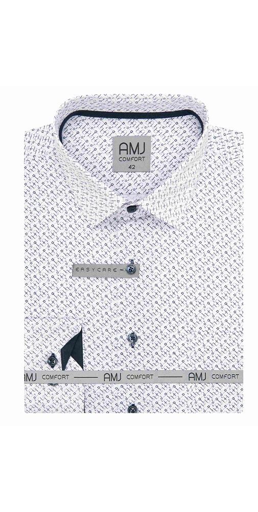 Pánská košile s dlouhým rukávem AMJ Comfort VDBR 1400 bílo-navy