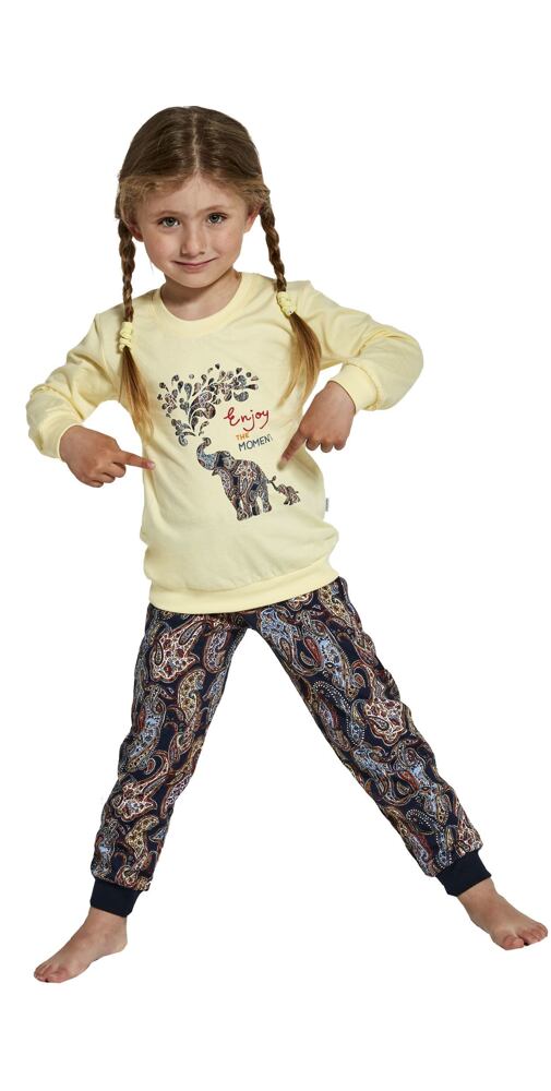 Nádherné pyžamo pro dívky Cornette Kids Elephants vanilka