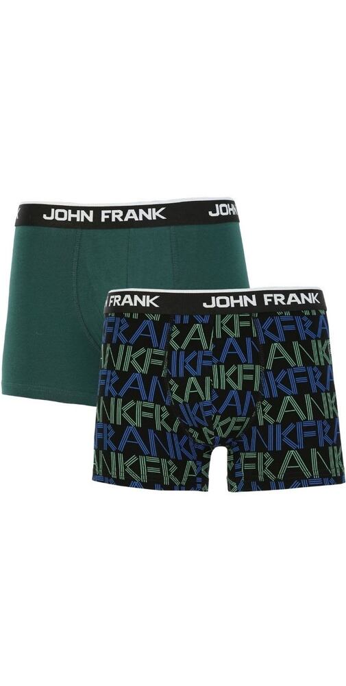 Pánské boxerky John Frank JF2BTORA01 duo pack zelená-tisk