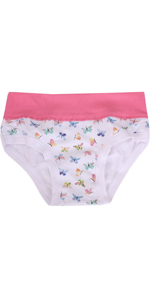 Bavlněné kalhotky pro malé slečny s motýlky Emy Bimba B2534 bílé