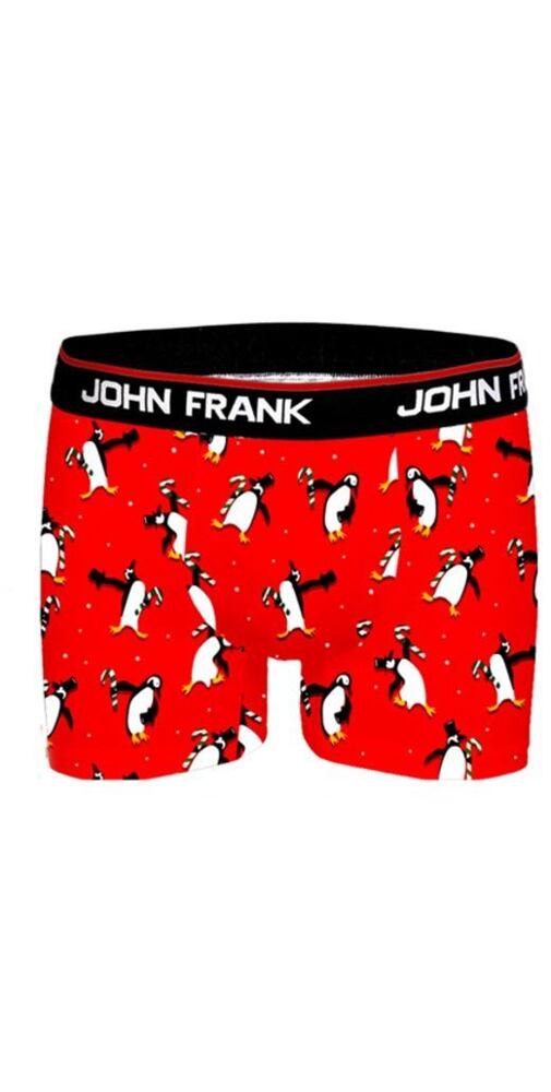 Boxerky pro muže s barevným potiskem John Frank penguin