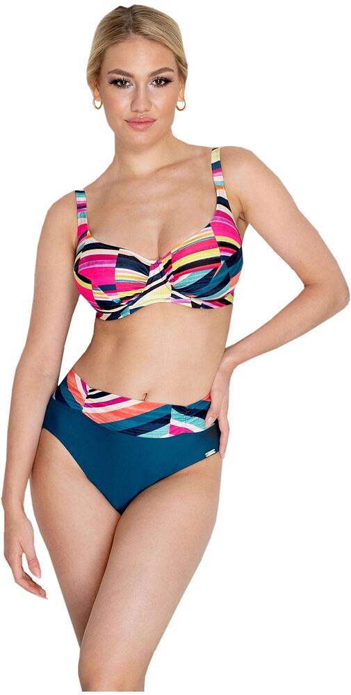 Elegantní dvoudílné plavky bez výztuže Timo 830618 multicolor
