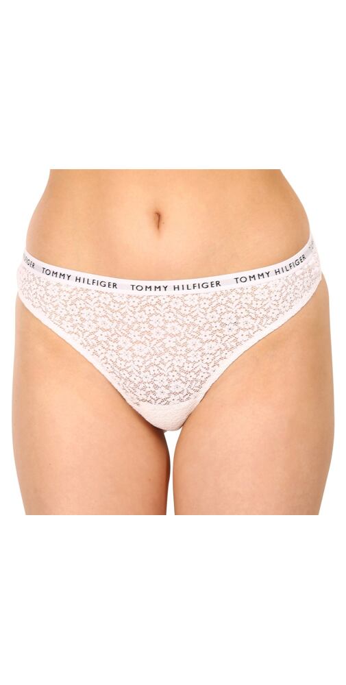 Krajková tanga Tommy Hilfiger UW0UW04514 bílá