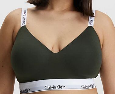 Calvin Klein Bralette QF7059E sportovní podprsenka field olive
