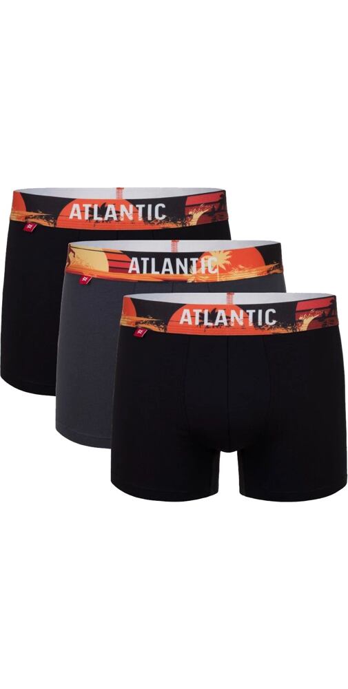 Boxerky pro muže Atlantic 3MH-164 3pack černá-grafit