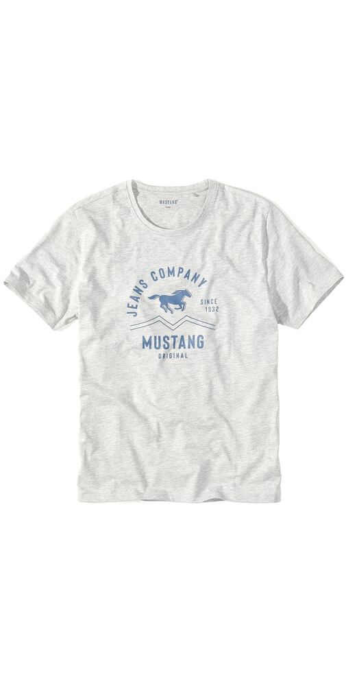 Pánské tričko s krátkým rukávem Mustang 4223-2100 šedý melír