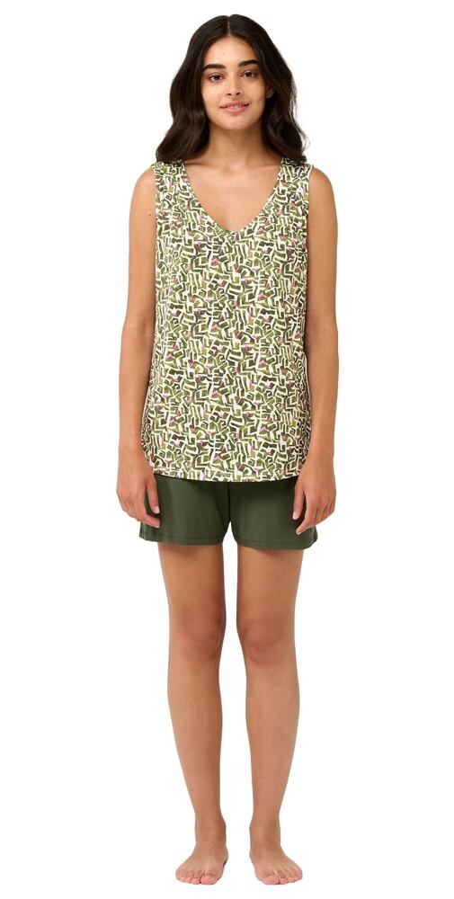 Dámské pyžamo na ramínka Vamp 22031 green ivy