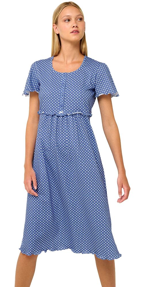 Bavlněná kojící a těhotenská noční košile Vamp 22218 blue iris