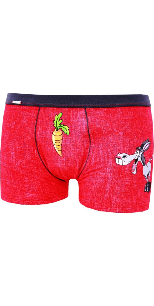 Boxerky s romantickým obrázkem červená