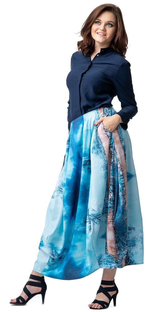 Dlouhá letní sukně Fashion Mami 362 modrá